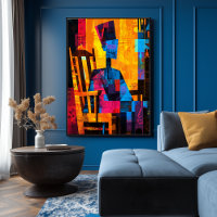 Whistler’s Mother reinterpreted in bold Abstract