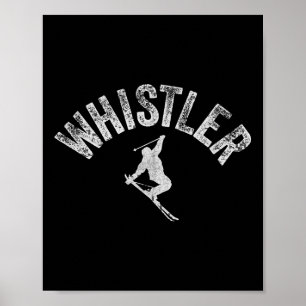 Whistler Ski &amp; Snowboard Vintage Whistler Skie Poster