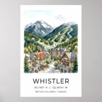 Whistler Ski Resort Poster Alpine Landscape