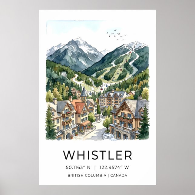 Whistler Ski Resort Poster Alpine Landscape (Front)