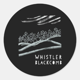 Whistler Ski Snowy Mountain Slope Classic Round Sticker