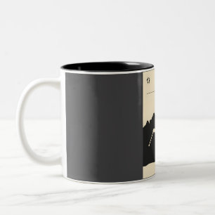 Whistler skiing vancouver travel poster in minimal Two-Tone coffee mug