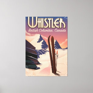 Whistler,Vancouver, British Columbia Ski poster Canvas Print