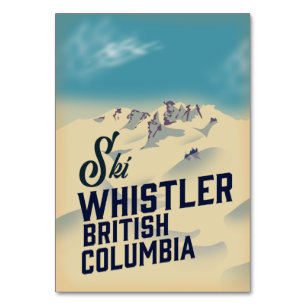 Whistler,Vancouver British Columbia ski poster Table Number