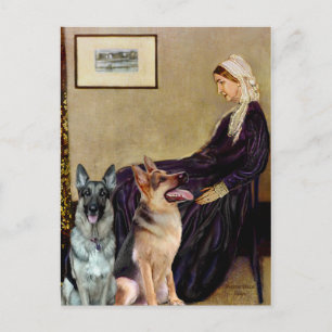 Whistlers Mother - Two German Shepherds Postcard