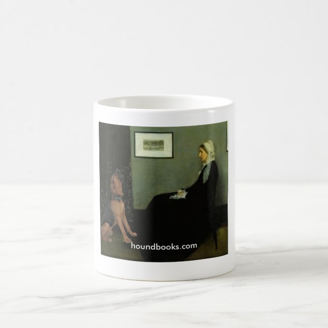 Whistler's Mother With Wimsey the Bloodhound Coffee Mug (Center)