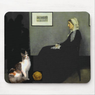Whistler's Mother's Cat Mouse Pad