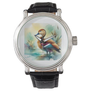 Whistling Duck 230924AREF148 - Watercolor Watch