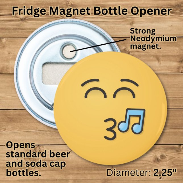 Whistling Face with Smiling Eyes Bottle Opener (Creator Uploaded)