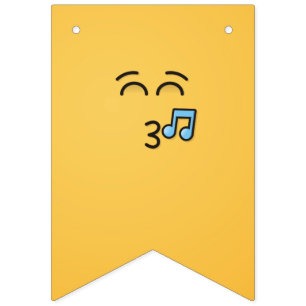 Whistling Face with Smiling Eyes Bunting Flags