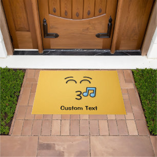 Whistling Face with Smiling Eyes Doormat