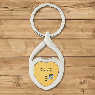 Whistling Face with Smiling Eyes Keychain