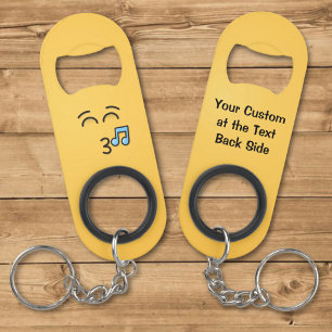 Whistling Face with Smiling Eyes Keychain Bottle Opener
