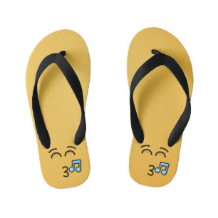 Whistling Face with Smiling Eyes Kid's Flip Flops