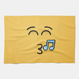 Whistling Face with Smiling Eyes Kitchen Towel