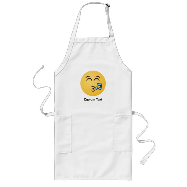 Whistling Face with Smiling Eyes Long Apron (Front)