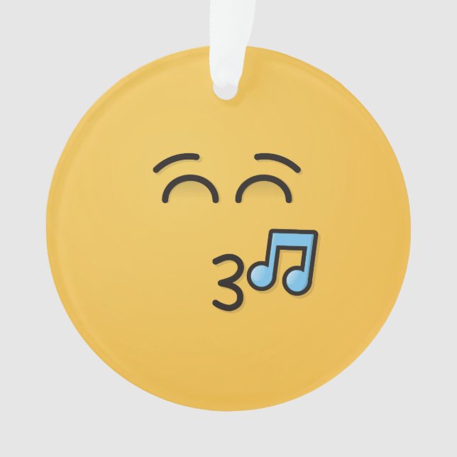 Whistling Face with Smiling Eyes Ornament (Front)