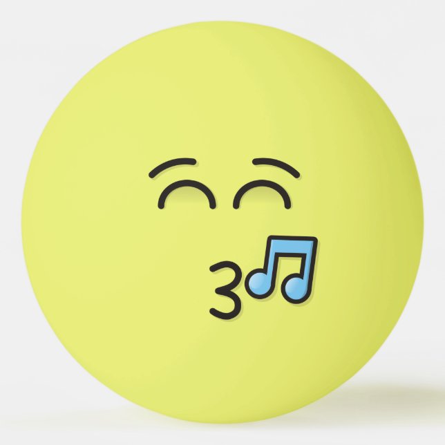 Whistling Face with Smiling Eyes Ping Pong Ball (Front)