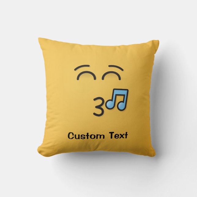 Whistling Face with Smiling Eyes Throw Pillow (Front)