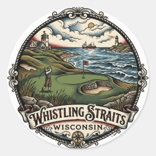 Whistling Straits USA Classic Round Sticker