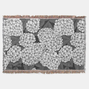 Whit hydrangea throw blanket