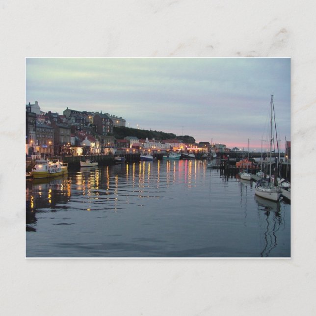 Whitby at dusk postcard (Front)