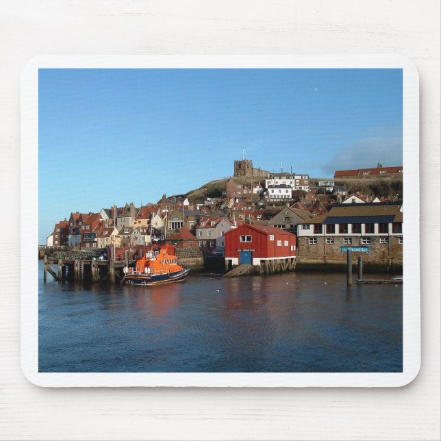 Whitby with old Lifeboat house Mouse Pad (Front)