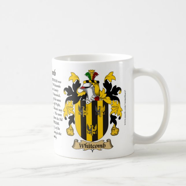 Whitcomb, the Origin, the Meaning and the Crest Coffee Mug (Right)