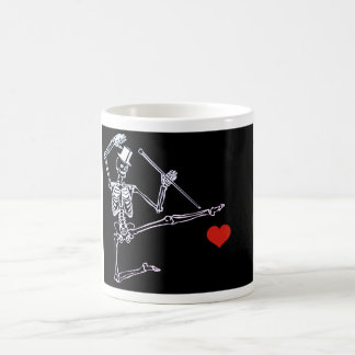 White 11 oz Classic Mug Dancing Skeleton w/ Heart