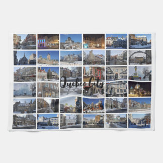 White 36 Photo Collage Grid Travel Custom Kitchen Towel