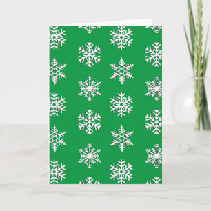 White 3-d snowflakes, Customizable Background Holiday Card
