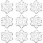 White 3-d Snowflakes Sticker<br><div class="desc">Sticker in 9 white snowflakes with a slight,  raised 3-d effect</div>