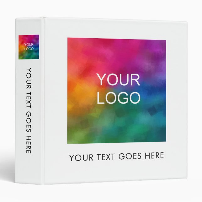 White 3 Ring Binder Logo Text Here Template (Front/Spine)