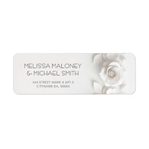 White 3D Flowers Roses Wedding