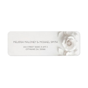 White 3D Flowers Roses Wedding
