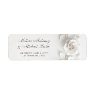 White 3D Flowers Roses Wedding
