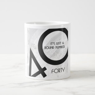 White 40 Decade Birthday Large Coffee Mug