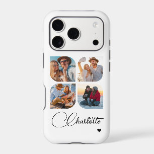 White 4 Photo Personalized Name