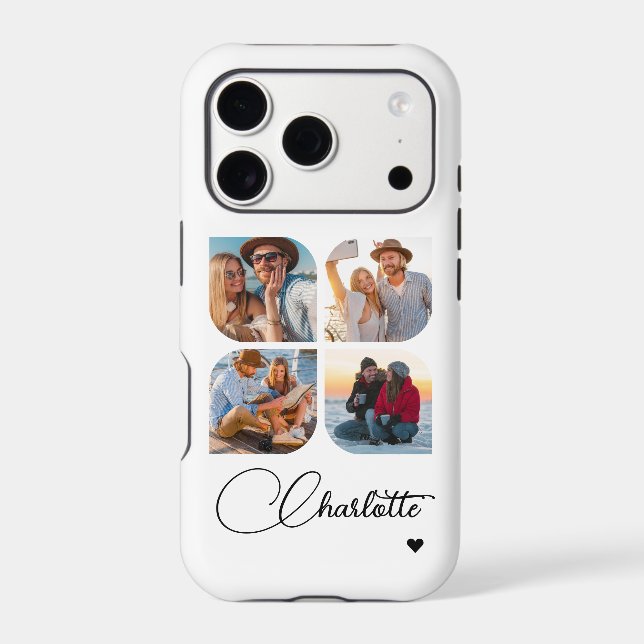 White 4 Photo Personalized Name (Back)