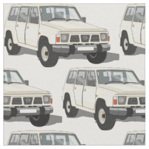 White 4X4 Truck Fabric