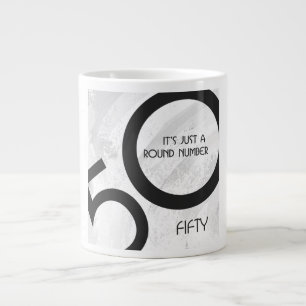 White 50 Decade Birthdday Large Coffee Mug