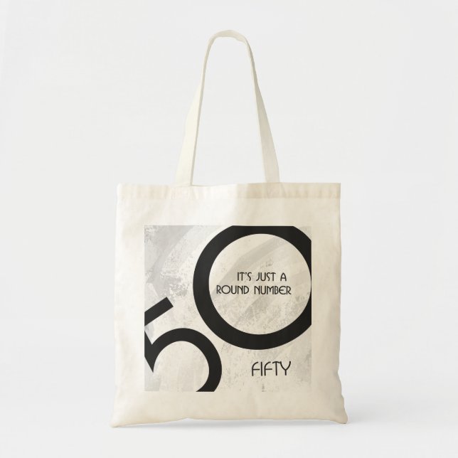 White 50 Decade Birthdday Tote Bag (Front)