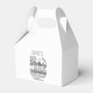 White 50th Any Age Birthday Party Custom Favor Box