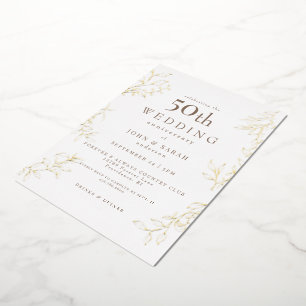 White 50th Wedding Anniversary Gold