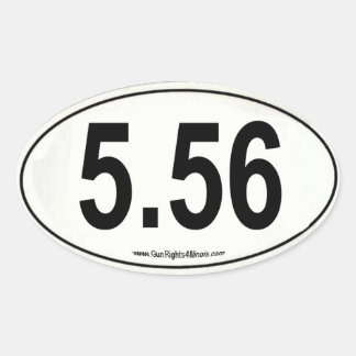 White 5.56 Marathon Type Oval sticker