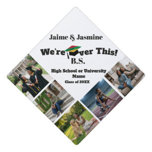White 5 Photo Customize Your Own Graduation Cap Topper