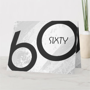 White 60 Decade Birthday Card