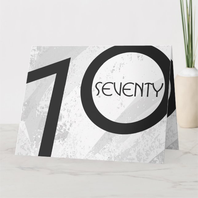 White 70 Decade Birthday Card (Front)