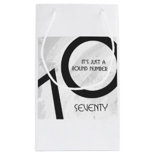 White 70 Decade Birthday Small Gift Bag