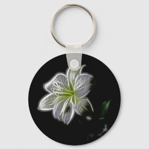 white-82698 white lily flower nature beauty digita keychain